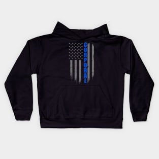 Police Corporal Thin Blue Line Flag Kids Hoodie